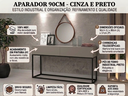 Ver imagem 2 de Aparador Buffet Off White Eros 90cm Estilo Industrial Base de Ferro Preto para Cantinho do Café