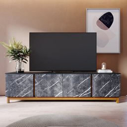 Rack para TV até 82 Polegadas 4 Portas Marmorizado Ibiza Yescasa - 1