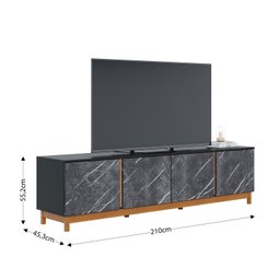 Rack para TV até 82 Polegadas 4 Portas Marmorizado Ibiza Yescasa - 3