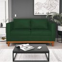 Ver imagem 2 de Kit Sofá 3 Lugares e 2 Poltronas Europa 180 cm Estilo Conforto e Elegância Suede Verde - Amarena