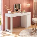 Ver imagem 1 de Escrivaninha Mesa Escritório Penteadeira 121cm com Espelho 1 Porta Love