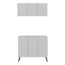 Ver imagem 5 de Conjunto Gabinete de Banheiro e Armário Aéreo 3 Portas Retrô Multimóveis Mp5055 Branco/preto