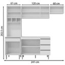 Ver imagem 6 de Cozinha Modulada 5 Peças 241 Cm Andreia Branco Reajl Branco