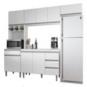 Ver imagem 1 de Cozinha Modulada 5 Peças 241 Cm Andreia Branco Reajl Branco