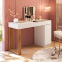 Ver imagem 1 de Escrivaninha Mesa Escritório Penteadeira 121cm com Espelho 1 Porta Love