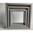 Ver imagem 2 de Kit 3 Nichos Decorativo Mdf Quadrado Quarto Sala Decoração Escritório Casa - Gianduia Trama