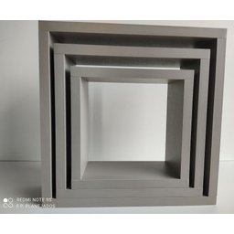 Kit 3 Nichos Decorativo Mdf Quadrado Quarto Sala Decoração Escritório Casa - Gianduia Trama - 2