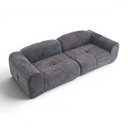 Ver imagem 7 de Sofá Compactado Cozy 3 Lugares 246cm Cinza Escuro Tecido Contemporâneo Cazedis