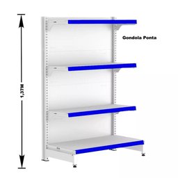 Gondola Centro 137 Fit Ate 5 Metros 1 Ponta Branco 44b Pe Azul - 4
