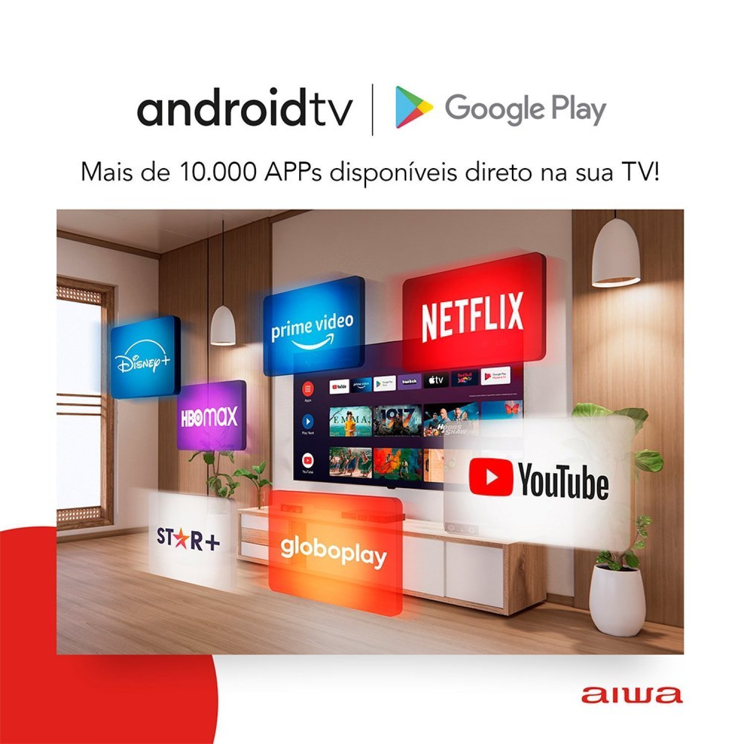 Smart Tv Aiwa 50”, Android, 4k, Borda Ultrafina, Hdr10, Dolby Áudio - 6