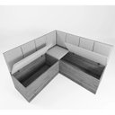 Ver imagem 2 de Conjunto de Canto Alemão Viero 2 Cadeiras Bege Mesa Quadrada MDP:Liso