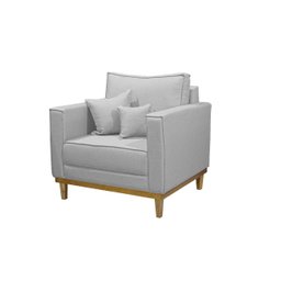 Kit Sofá 3 Lugares E 2 Poltronas Beny - Suede Cinza - 5