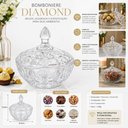Ver imagem 2 de Bomboniere Diamond de Vidro com Tampa 19,5cm