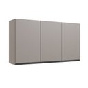 Ver imagem 1 de Armário Aéreo de Cozinha 120cm 3 Portas Cinza/Fumê