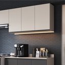 Ver imagem 3 de Armário Aéreo de Cozinha 120cm 3 Portas Cinza/Fumê