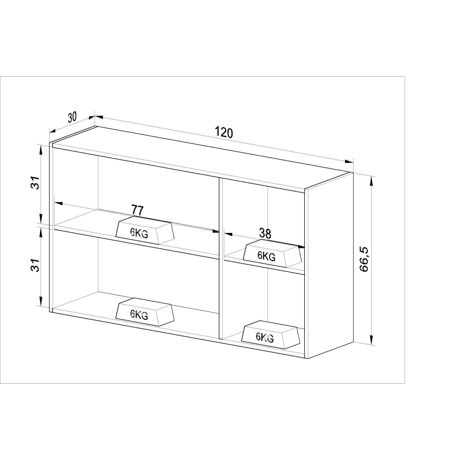 Armário Aéreo de Cozinha 120cm 3 Portas - 4