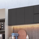 Ver imagem 3 de Armário Aéreo de Cozinha 120cm 3 Portas Cinza/Fumê/Grafite