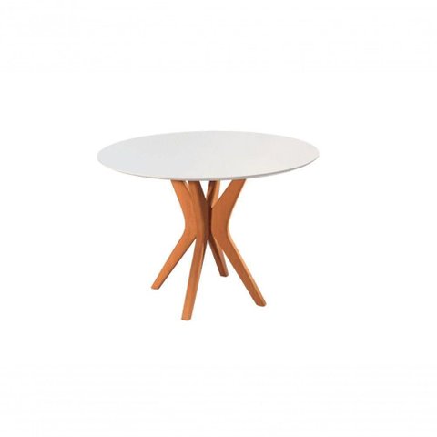 Mesa de Jantar Redonda com Vidro 1,10m - Genebra Star Móveis