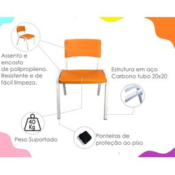 Kit 6 Cadeiras Iso Infantil Escolar e Creche - 6