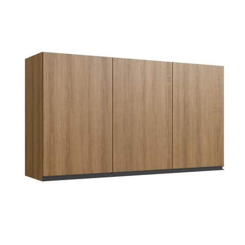 Armário Aéreo de Cozinha 120cm 3 Portas Marrom/Montana