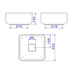 Cuba de Apoio Deca Slim 30x30 L.11030.94 Quadrada Ébano Fosco - 5