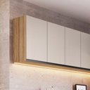 Ver imagem 3 de Armário Aéreo de Cozinha 120cm 3 Portas Marrom/Montana/Fumê