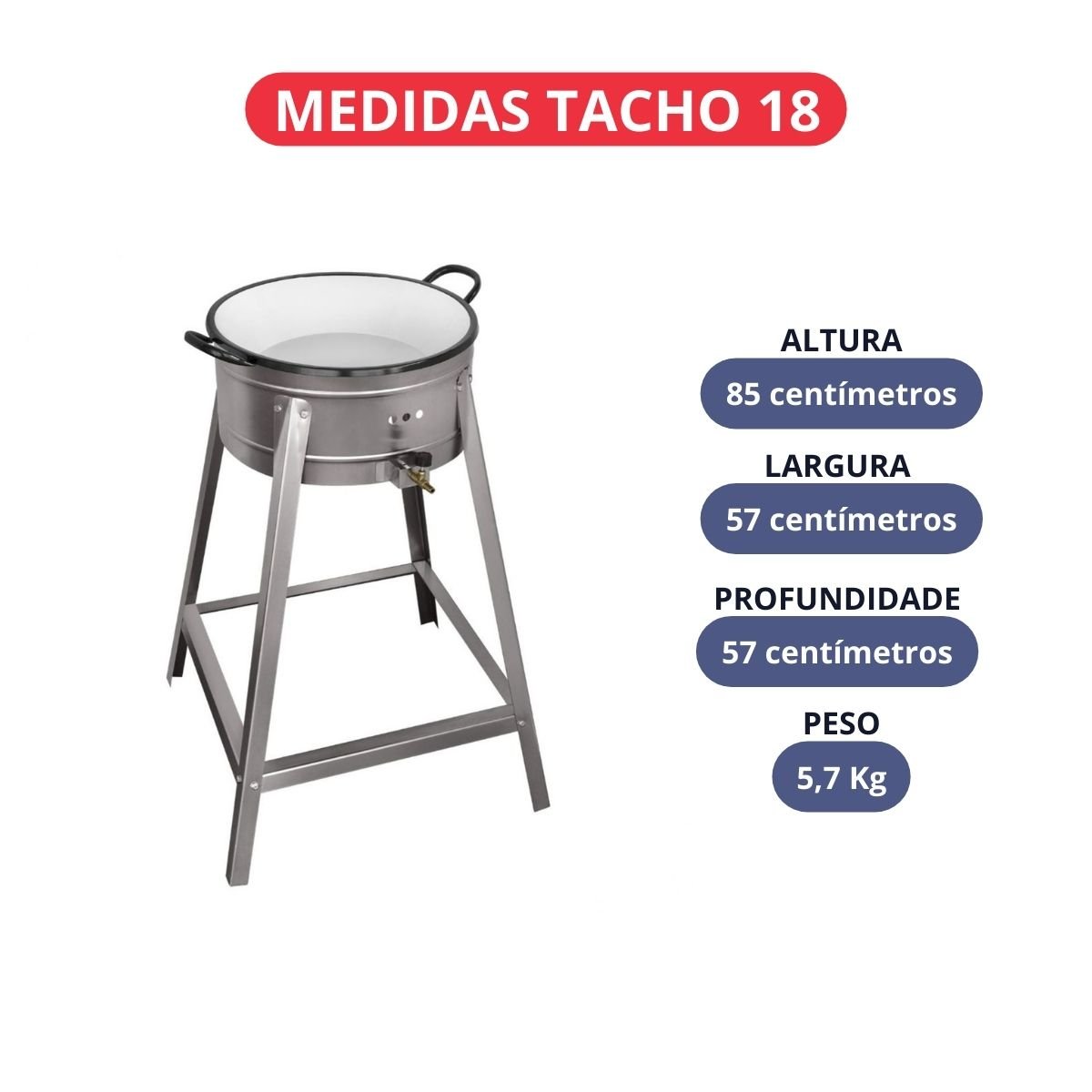 Fritador a Gás com Tacho Inox 18 Polegadas 10l Cefaz - 3