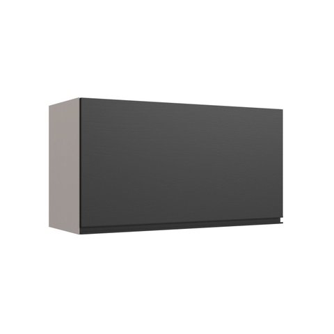 Armário Aéreo de Cozinha 80cm Menor 1 Porta Basculante Cinza/Fumê/Grafite