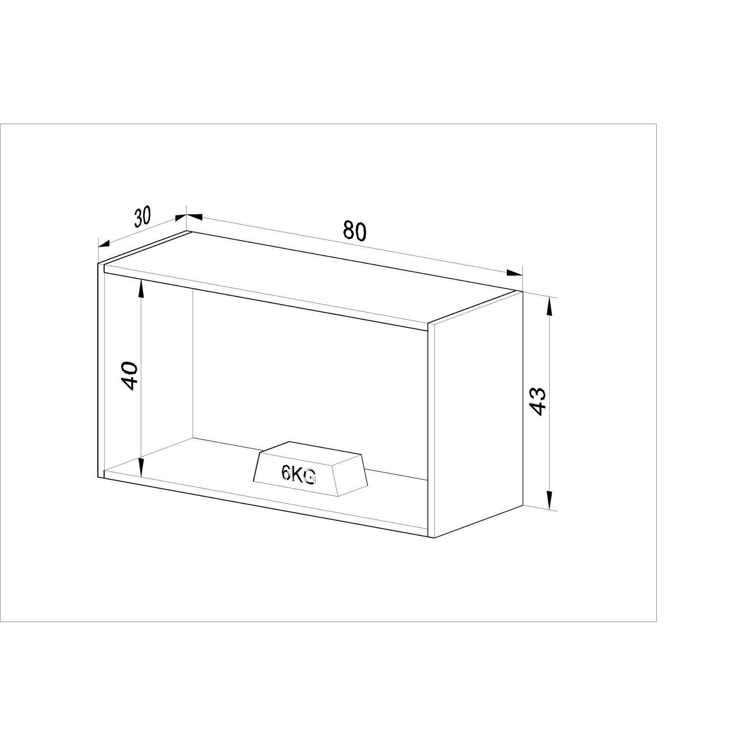 Armário Aéreo de Cozinha 80cm Maior 1 Porta Basculante - 4