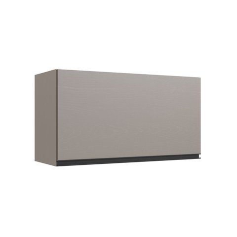 Armário Aéreo de Cozinha 80cm Maior 1 Porta Basculante Cinza/Fumê