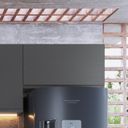 Ver imagem 3 de Armário Aéreo de Cozinha 80cm Maior 1 Porta Basculante Cinza/Fumê/Grafite