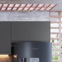 Ver imagem 3 de Armário Aéreo de Cozinha 80cm Maior 1 Porta Basculante Cinza/Fumê/Grafite