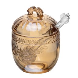Meleira de Cristal Ecológico com Colher e Tampa Imperial Ambar Metalizado 240ml - Lyor - 2