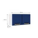 Ver imagem 2 de Armário Aéreo de Aço 2 Portas Colors Bertolini - Azul/branco