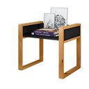 Ver imagem 2 de Mesa de Cabeceira Pés de Madeira Maciça Múltipla Móveis - Preto