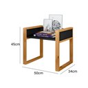 Ver imagem 3 de Mesa de Cabeceira Pés de Madeira Maciça Múltipla Móveis - Preto