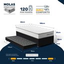 Ver imagem 2 de Cama Box Baú Solteiro com Colchão de Molas Ensacadas Double Comfort + Auxiliar 88cm