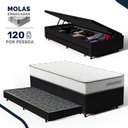 Ver imagem 5 de Cama Box Baú Solteiro com Colchão de Molas Ensacadas Double Comfort + Auxiliar 88cm