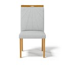 Ver imagem 3 de Cadeira Maiara Madeira Maciça Estofada para Mesa de Jantar Linho Cinza 407
