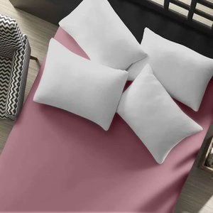 Lençol em Malha King com elástico Doce Vida - Portallar Rosa