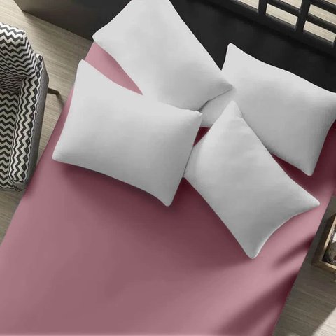 Lençol em Malha King com elástico Doce Vida - Portallar Rosa