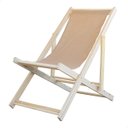 Ver imagem 1 de Espreguiçadeira Preguiçosa Dobrável sem Braço em Madeira Maciça - Bege
