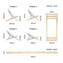 Ver imagem 4 de Espreguiçadeira Preguiçosa Dobrável sem Braço em Madeira Maciça - Bege