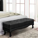 Ver imagem 2 de Puff Recamier Retrô Luis Xv Captonê para Quarto Vicenza 195cm Suede Preto S04 - D'Rossi