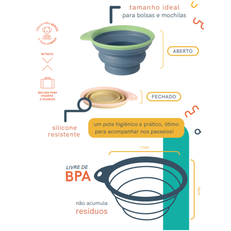 Ver imagem 3 de BOWL POTE TIJELA RETRATIL MULTIUSO PARA PET