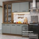 Ver imagem 3 de Armário de Cozinha Compacta 190cm com Cristaleira Agata Madesa Rustic Cinza