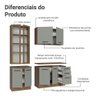 Armário de Cozinha Completa 190cm com Cristaleira Agata Madesa Rustic Cinza - 11