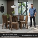 Ver imagem 4 de Conjunto Sala de Jantar Mesa Tampo de Madeira 6 Cadeiras Rustic/crema/bege Sharon Madesa