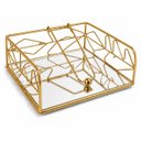 Ver imagem 3 de Porta Guardanapo de Mesa Metal Dourado com Espelho Goldenx