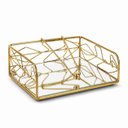 Ver imagem 1 de Porta Guardanapo de Mesa Metal Dourado com Espelho Goldenx